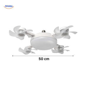 AeroGlow 50cm LED fan lamp with ventilator blades for residential home use.