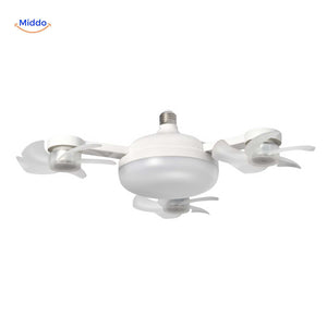 AeroGlow four-blade ceiling fan lamp with E27 socket and LED light source.