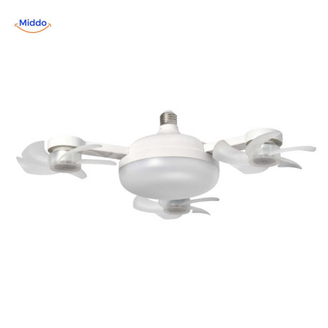 AeroGlow four-blade ceiling fan lamp with E27 socket and LED light source.