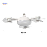 AeroGlow mini ceiling fan lamp 45cm compact size with LED light and fans.