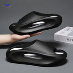 Aerostep sport sandals in black and ash grey colorway with ergonomic support design.