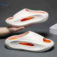 Aerostep sport sandals featuring white base with orange accent trim and supportive sole.
