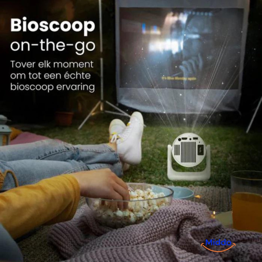 Air X1 portable projector transforming any space into a home cinema experience.