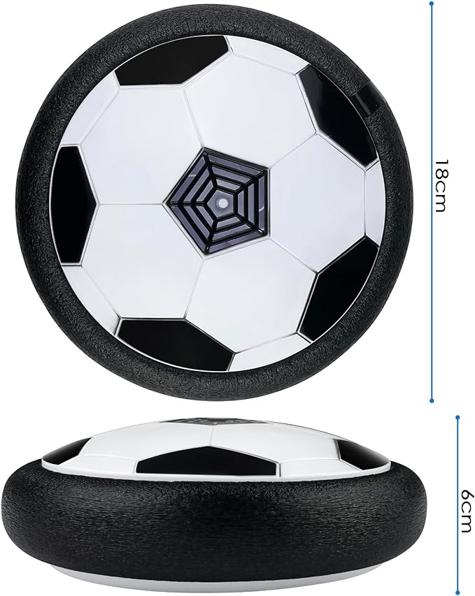 Indoor soccer ball shown with size and dimension reference