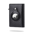 Ryte Apple AirTag wallet in slim black leather with trackable design for RFID protection.
