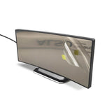 Side view of LED alarm clock showing curved profile and protective film.