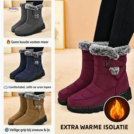 Winter boots with anti-slip sole for safe grip on snow and ice.