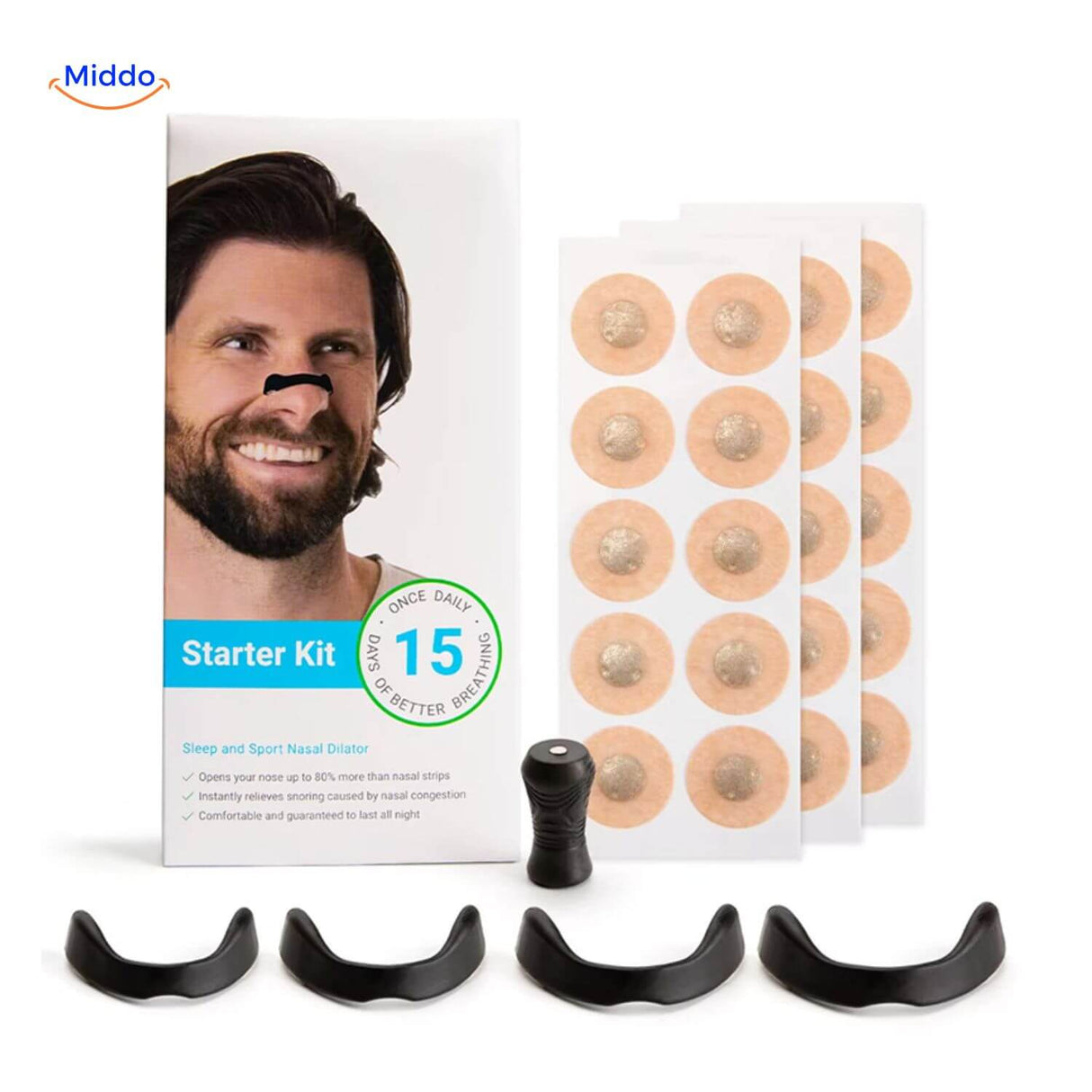 Anti-snore dilator for improved sleep and athletic breathing needs.