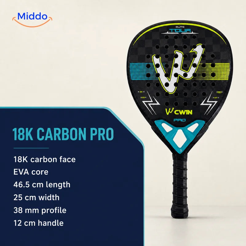 ApexTour 18K carbon racket dimensions, EVA core and 38 mm profile