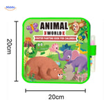 Animal world water coloring book set with pen included for kids.