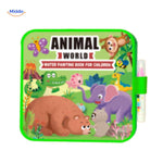 Reusable water coloring book with jungle and forest animals for kids.