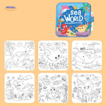 Reusable water coloring book featuring sea creatures and ocean life themes.