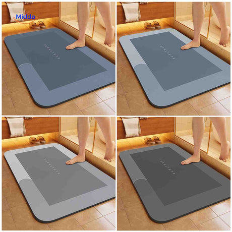 Aquastep bath mat collection showing all colors and shapes available.