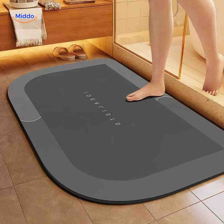 Rectangle bath mat reversed showing durable non-slip underside.