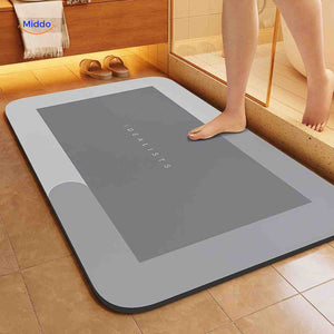 Dark gray rectangle quick-dry non-slip bath mat for any decor.