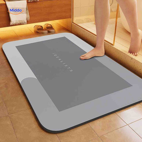 Dark gray rectangle quick-dry non-slip bath mat for any decor.