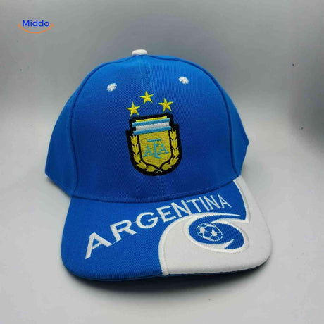 Argentina sports cap with embroidered national team emblem.