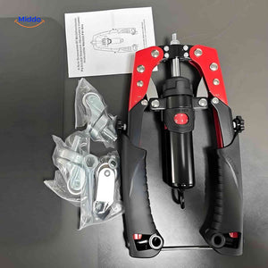 Complete arm trainer set with all included accessories and attachments.