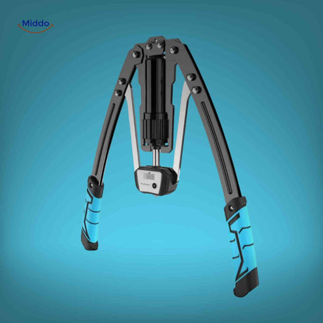Arm trainer with digital counter for tracking workout repetitions.