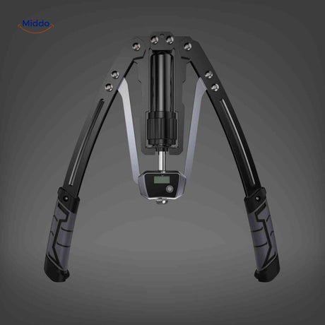 Professional arm trainer equipped with digital repetition counter.