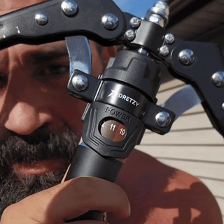 Close-up detail of adjustable resistance mechanism.