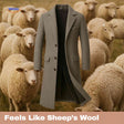 Ashford gray men’s coat with the wording: feels like sheep’s wool.