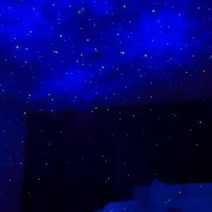 Astronaut galaxy projector creating starfield ceiling projection with constellation patterns.