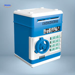Silver and black PIN code ATM safe with LED electronic lock mechanism.