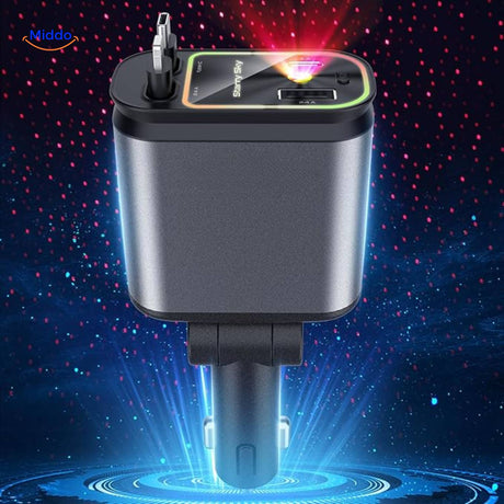 Car charger with mood mode lighting and atmospheric RGB color settings