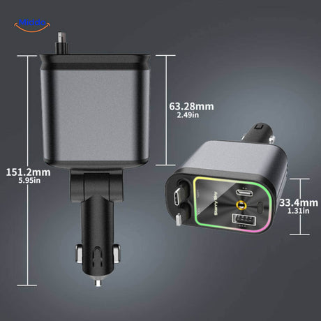 AutoCharge 120W product dimensions and precision measurement specifications