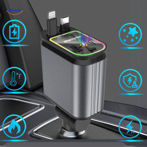 AutoCharge 120W charging station showcasing RGB light effects and technology