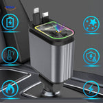 AutoCharge 120W charging station showcasing RGB light effects and technology