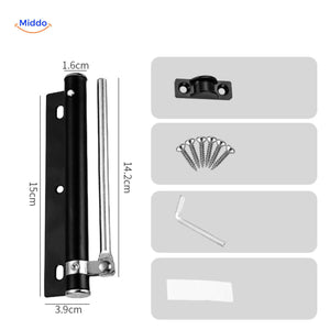 Professional black hydraulic door closer for safe, automatic door closure.
