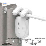 Automatic curtain system with voice and light control features.