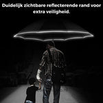 OnePlu automatic windproof umbrella protecting adults and children outdoors.