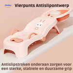 Quad anti-slip baby bath chair base with ergonomic handles for safe parental grip and control.