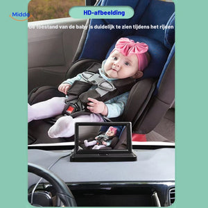 HD-quality baby car camera displaying clear backseat monitoring.