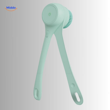 ReachEase back brush with extended ergonomic handle and stylish design.