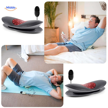 Home back massager designed for relaxation and lower back pain relief therapy.