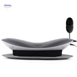 Back massager with remote control and ergonomic design for lumbar support.
