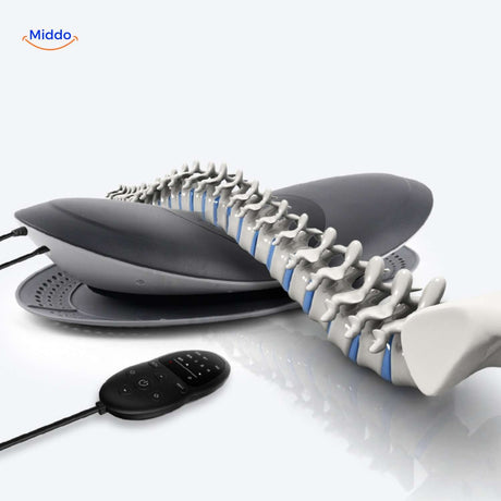 Spine support back massager for posture correction and alignment therapy.