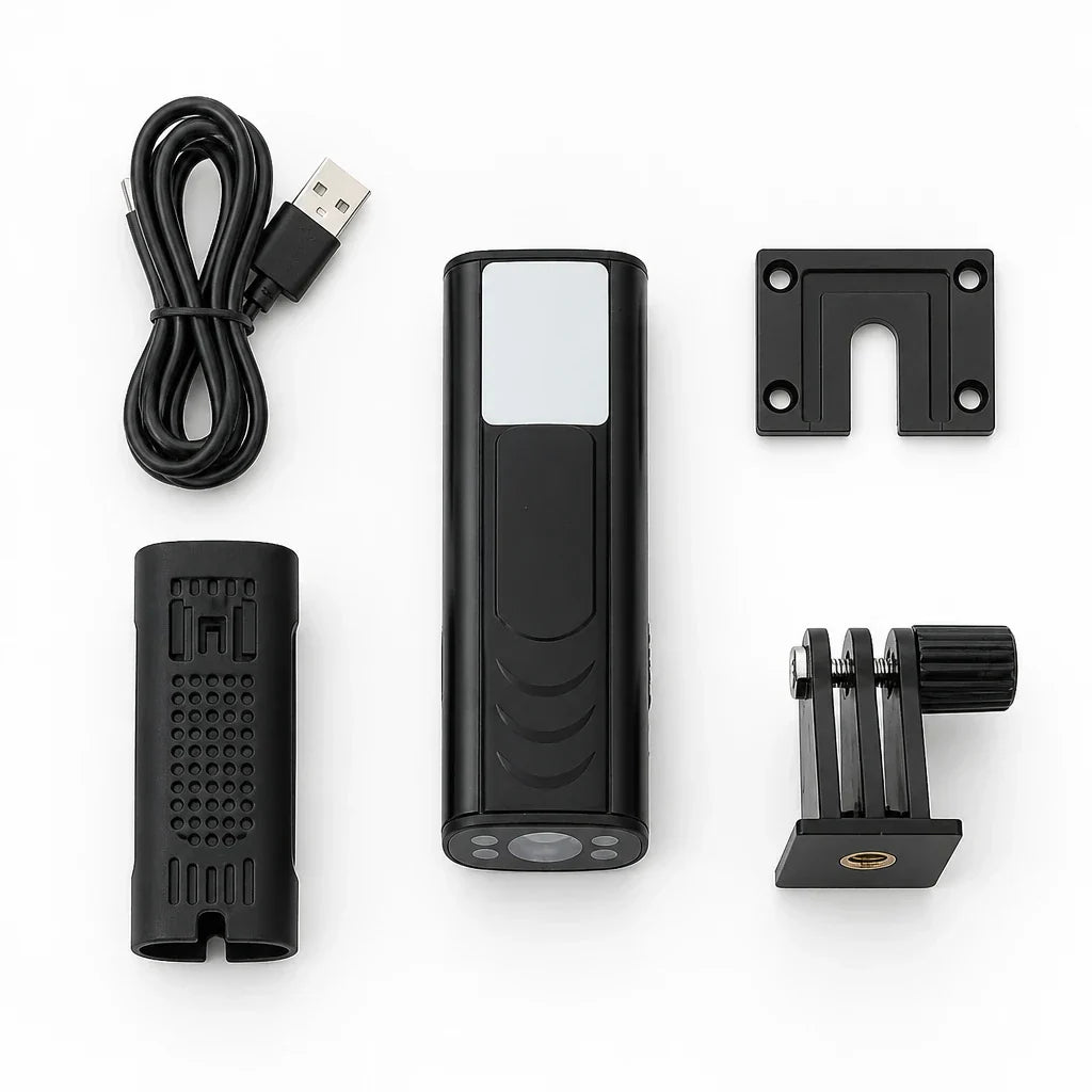 Complete EasyCam Pro wireless dashcam and backup camera kit with all included accessories and components.