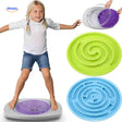 Balancio balance board game with interchangeable maze discs for sensory play