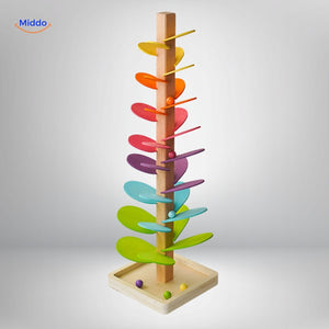 Step-by-step assembly guide showing stacked components and leaves.