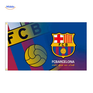Barcelona football club flag featuring the iconic blaugrana club logo.