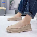 Light beige suede Beckwin loafers with slip-on comfort.
