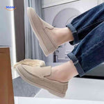 Light beige suede Beckwin loafers comfortable slip-on.