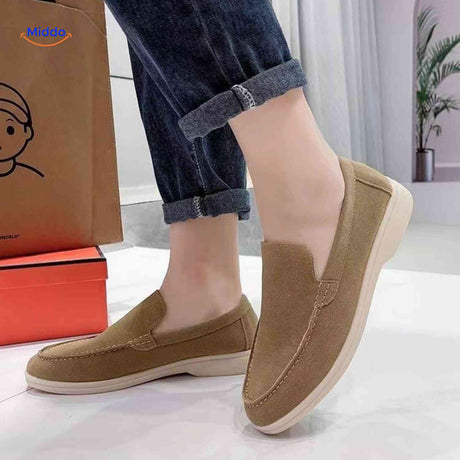 Sand suede Beckwin loafers men's comfort fashion style.