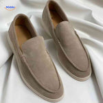 Taupe suede Beckwin loafers classic slip-on style.