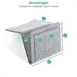 BedCaddy premium felt pocket organizer in light gray with storage compartments.